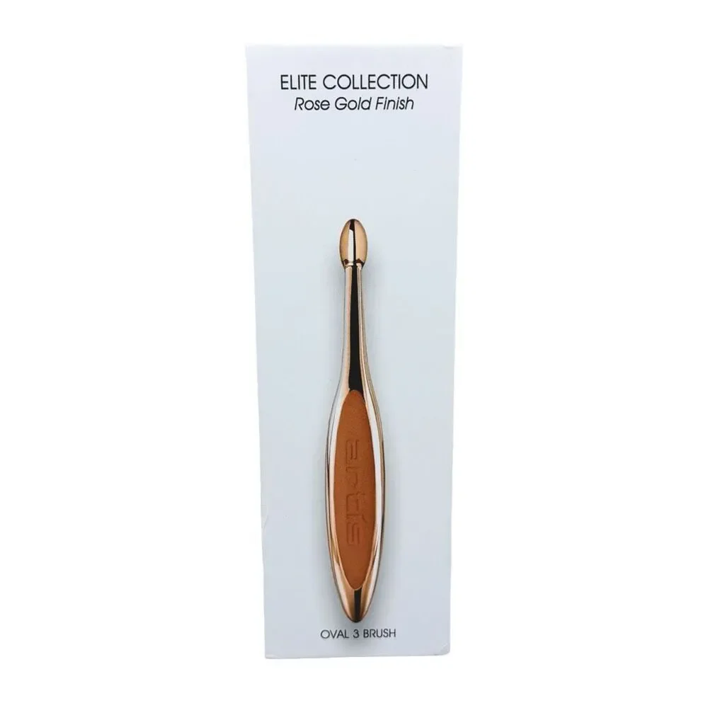 The Artis Oval Brushes Elite Collection Rose Gold Finish Oval 3 Brush